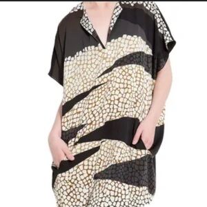 Diane Von Furstenberg Hanky Two Dress Crackle Landscape Size S
